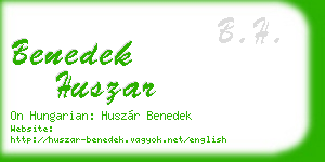 benedek huszar business card